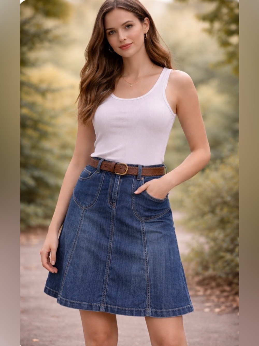 Flared Denim Skirt Low Rise RW&CO Size 12